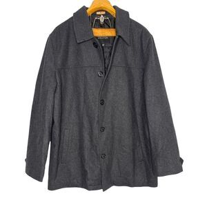 Structure Black Wool Peacoat Men's Jacket Sz: XL